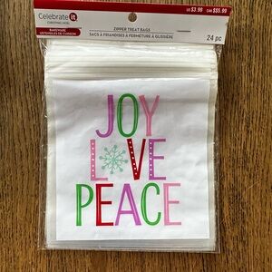 Celebrate It Joyful Holiday Zipper Treat Bags - Red, Green, Pink